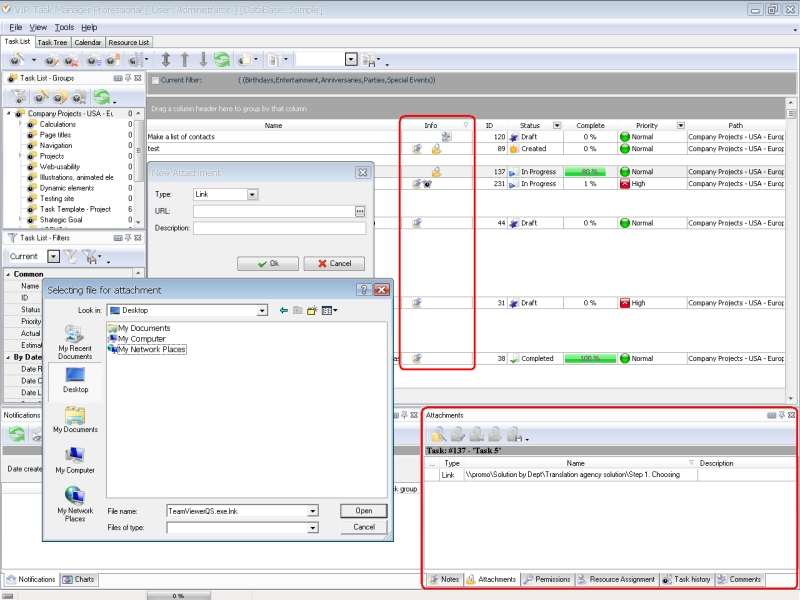 Document management system and with task management