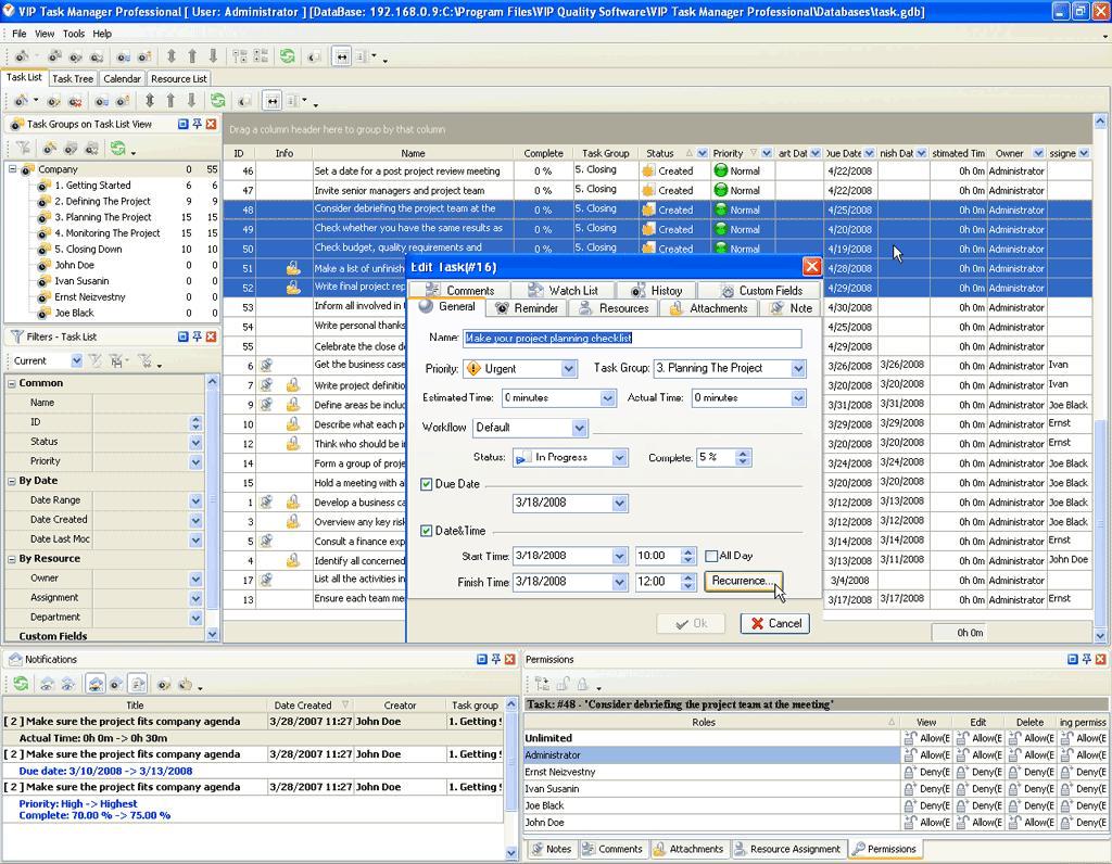 Project work software the main features