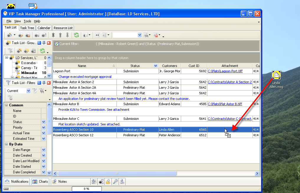 How to drag and drop email messages from MS Outlook into VIP Task Manager?