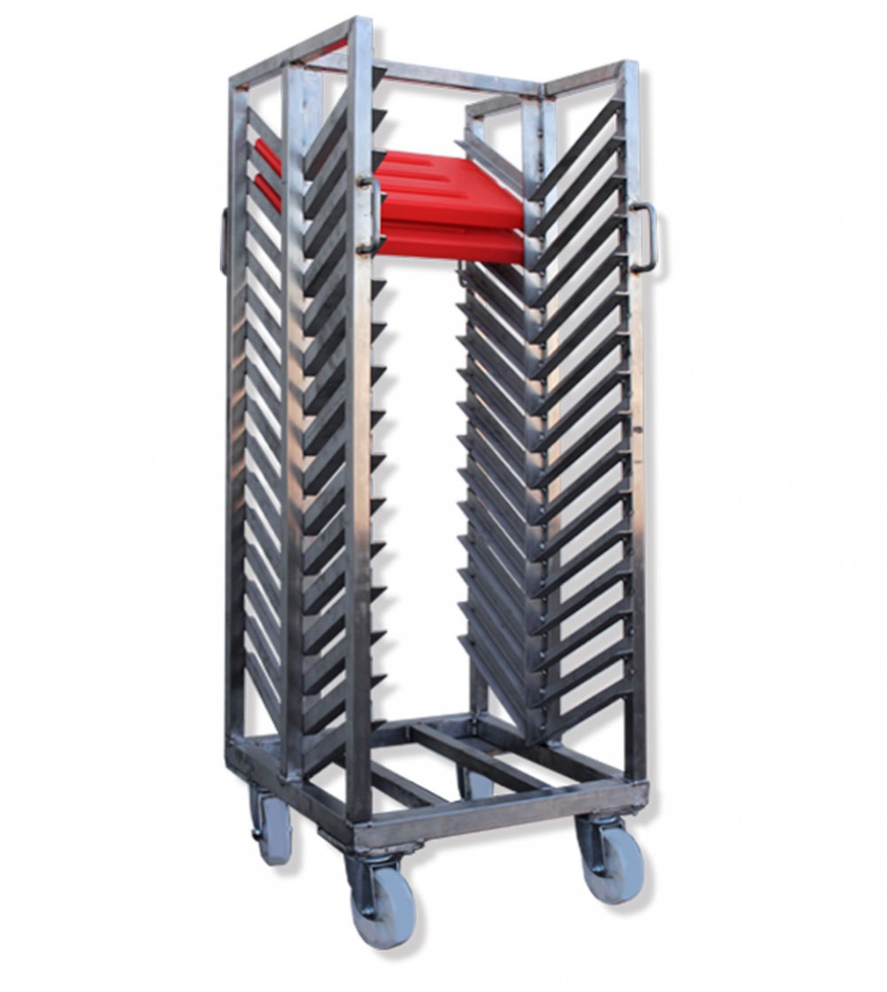Plate rack trolley. Storage and transport for eutectic plates