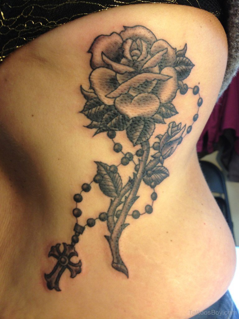 Rose Tattoo Design On Rib Tattoos Designs