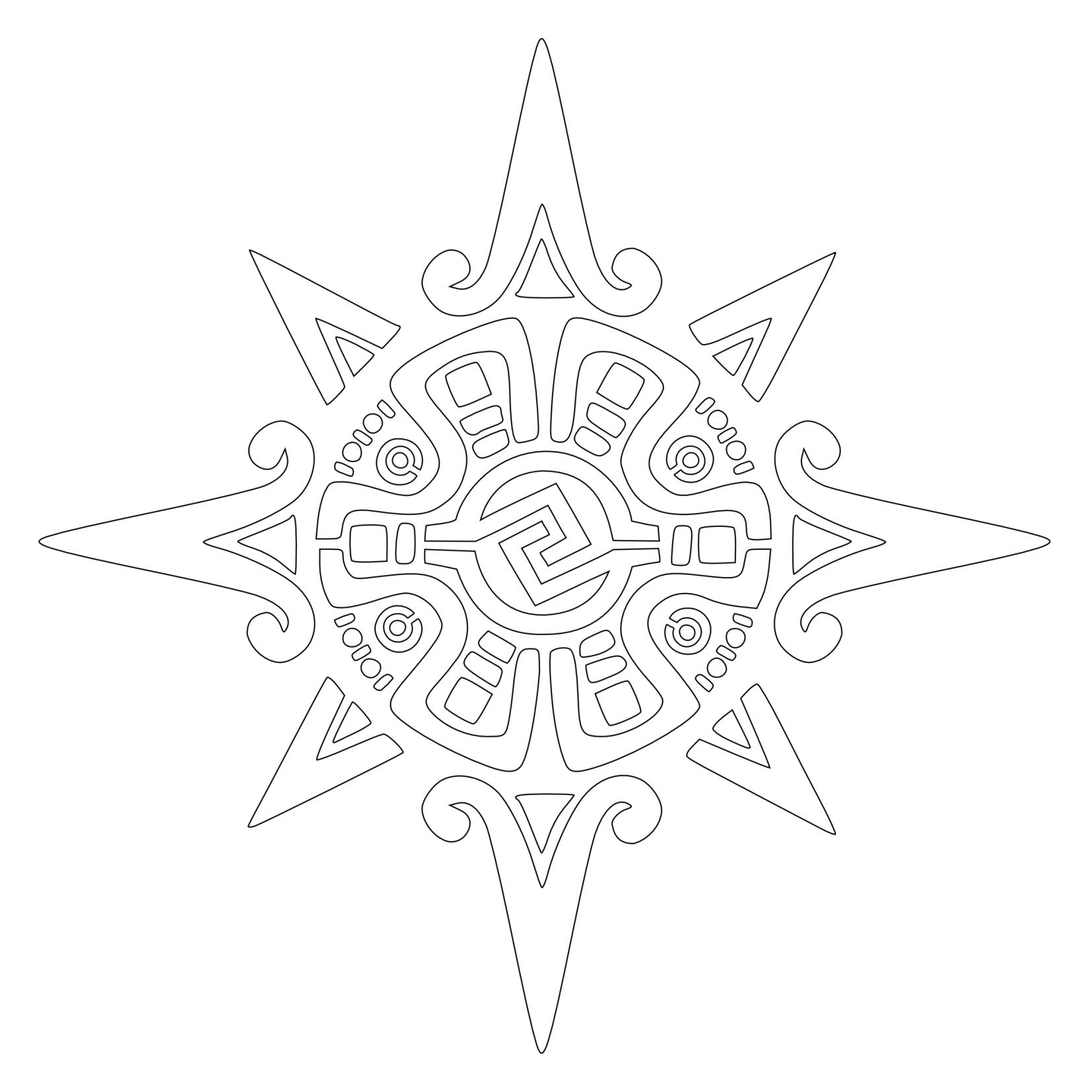 Tattoo of Aztec star, Sun, union tattoo custom tattoo designs on