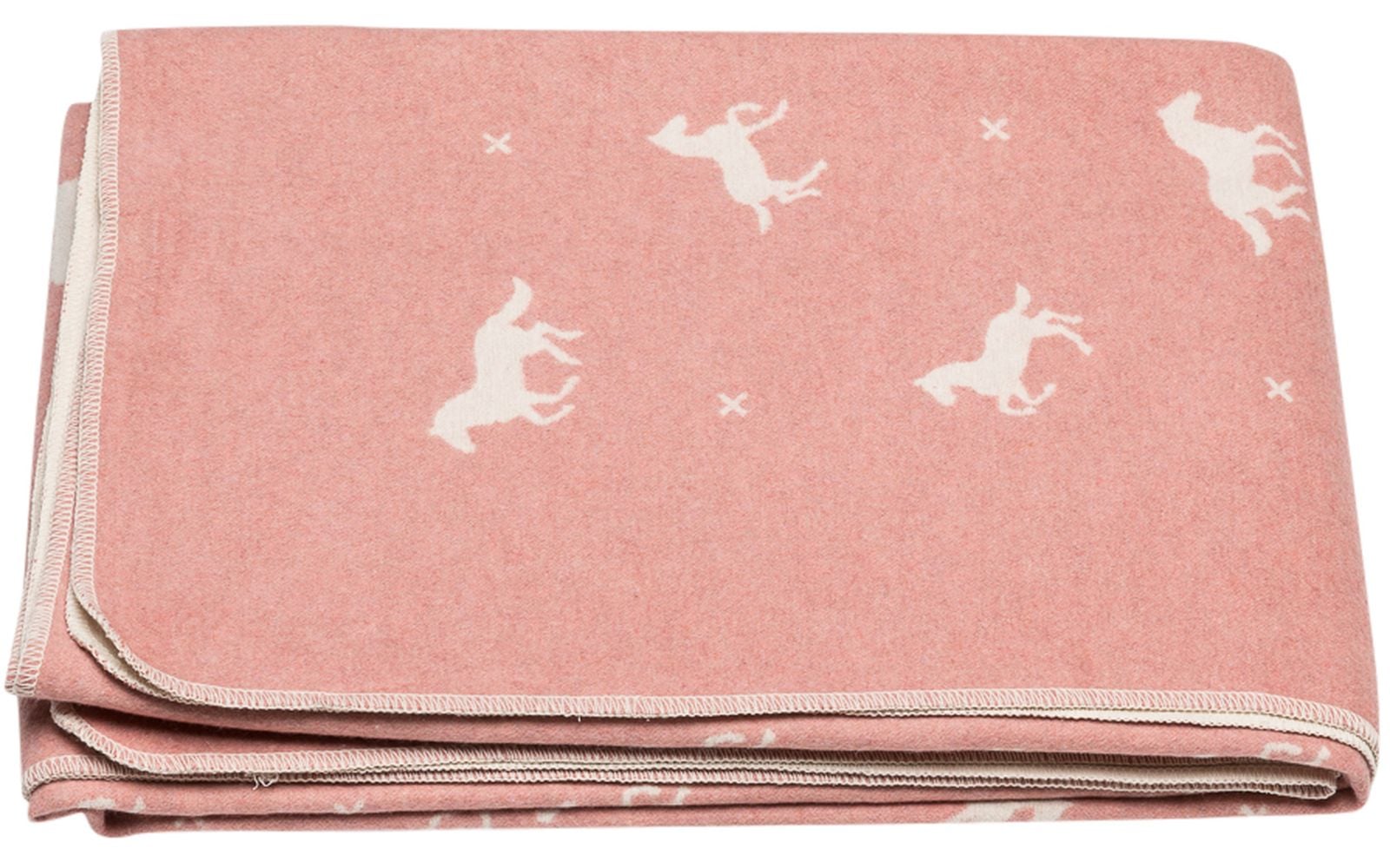 David Fussenegger Kinderdecke “Pferde allover” rouge erhältlich in Graz