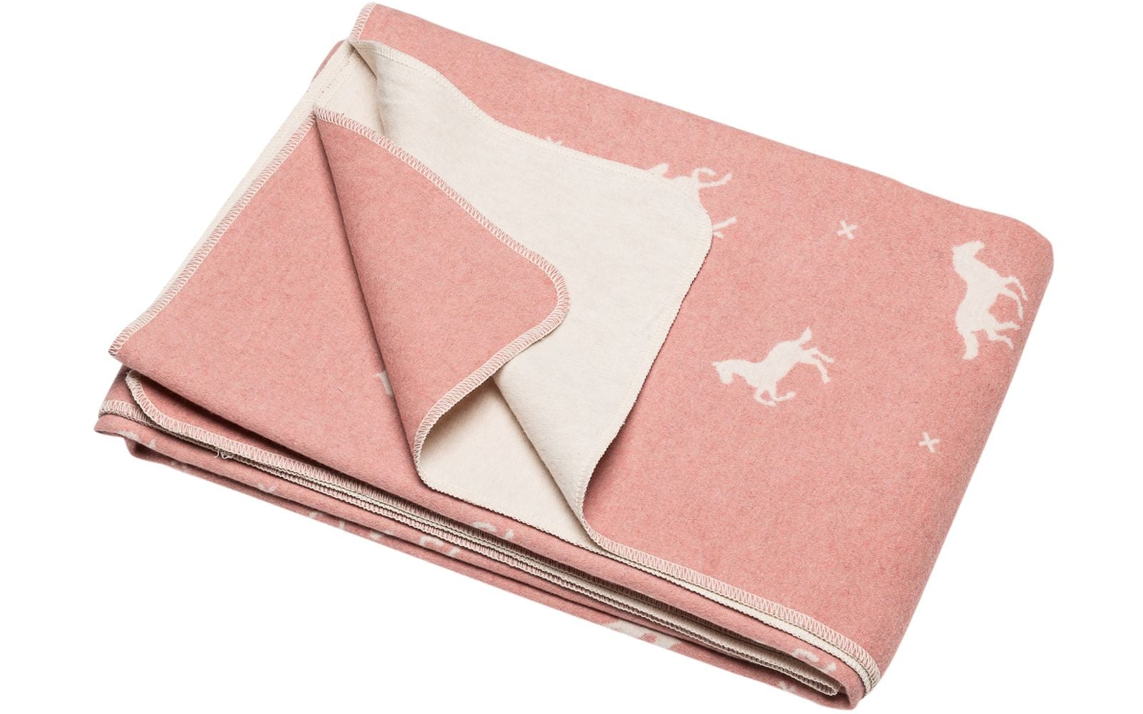 David Fussenegger Kinderdecke “Pferde allover” rouge erhältlich in Graz