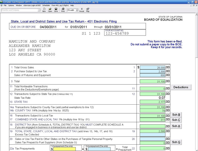 CA Sales Tax Preparer CFS Tax Software, Inc. Software for Tax