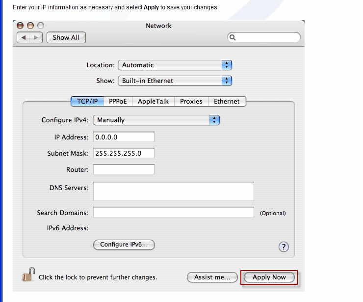 Mac Network Settings تذكرة نت