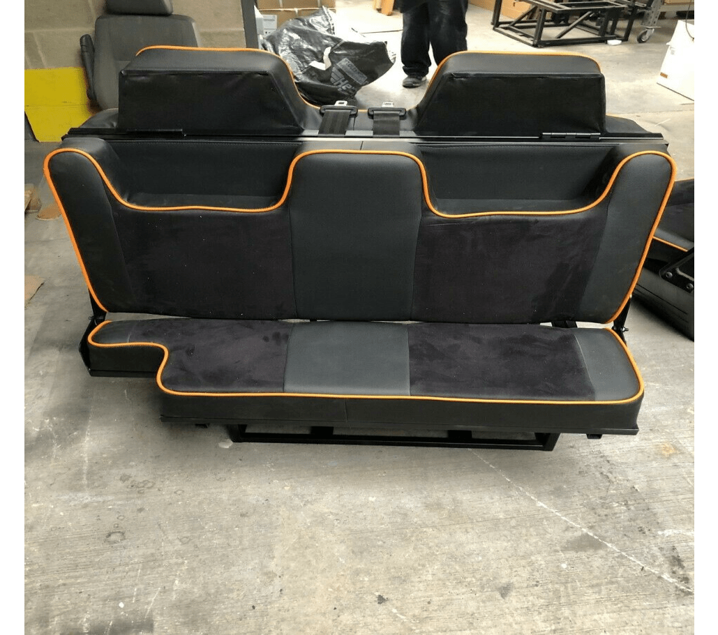 VW T5 T6 Alcantara Rock and Roll Bed Seatbelts Gas Assist Strut 2+1