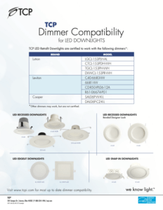 Dimmer Compatibility - TCP Lighting