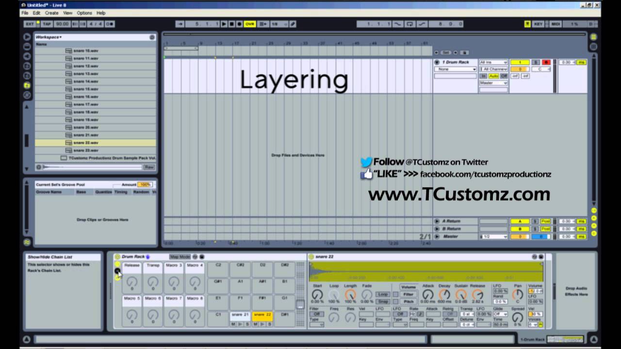 (TUTORIAL) How To Layer Drum Samples w/ Ableton Live Drum Racks
