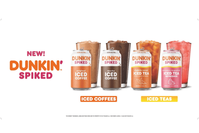 Dunkin' introduces its Spiked Iced Teas and Coffee to the RTD alcoholic