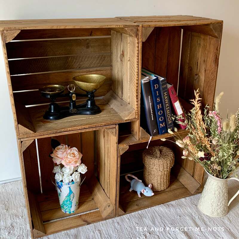 Two Easy DIY Wood Crate Bookshelf Ideas Tea and