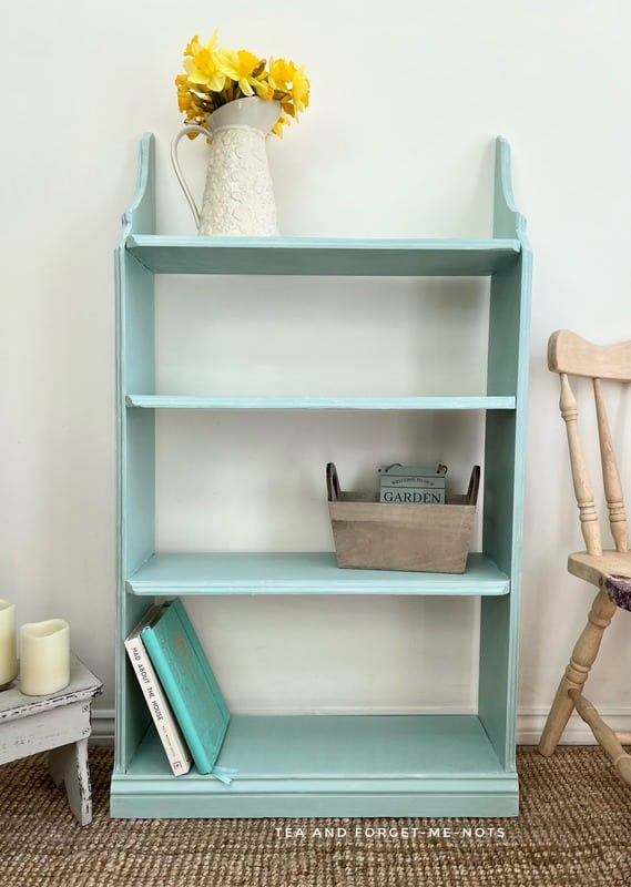 Chalk Paint Furniture Before and After Wooden Bookshelf Tea and