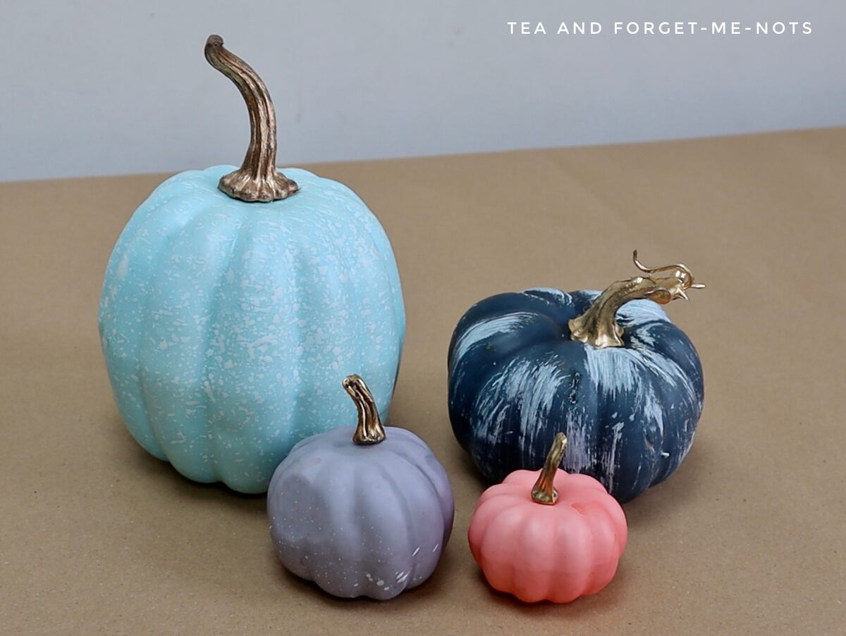 Best Paint to Paint Pumpkins for Faux Patina Look Tea and
