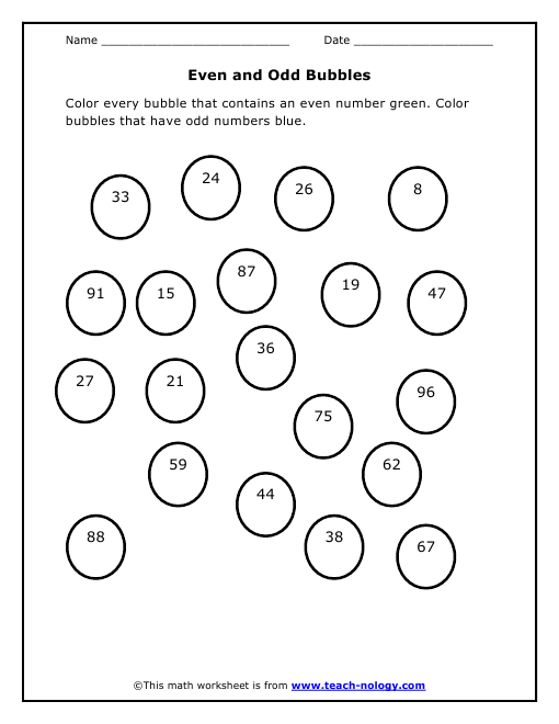 FREE 1st Grade Math Even/Odd Numbers â€“ Extra Practice