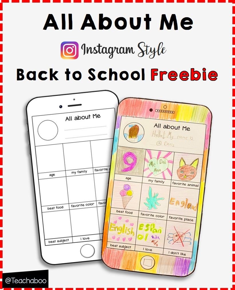 Instagram Style Back to School Activity Freebie Teachaboo