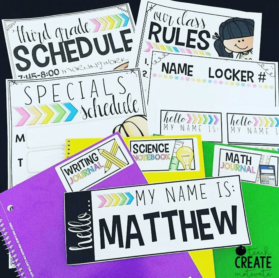 Math Journal Labels