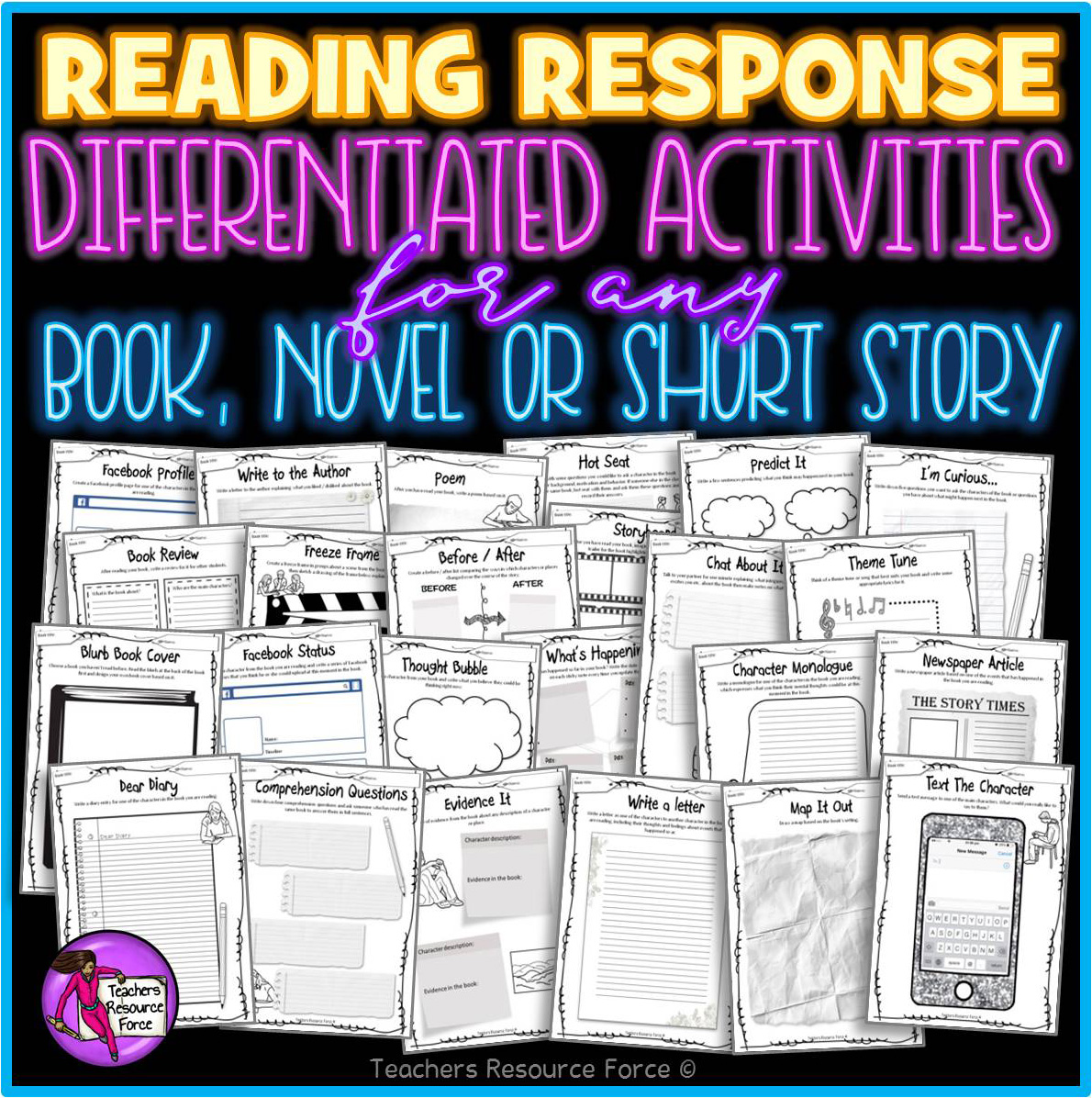 Reading Response Activities for any book