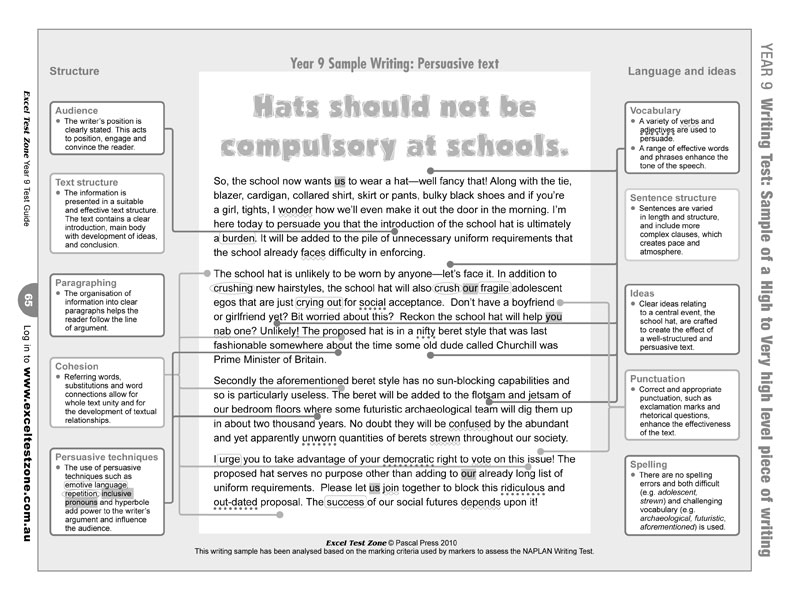 Excel Test Zone NAPLAN*style Test Pack Year 9 Pascal Press