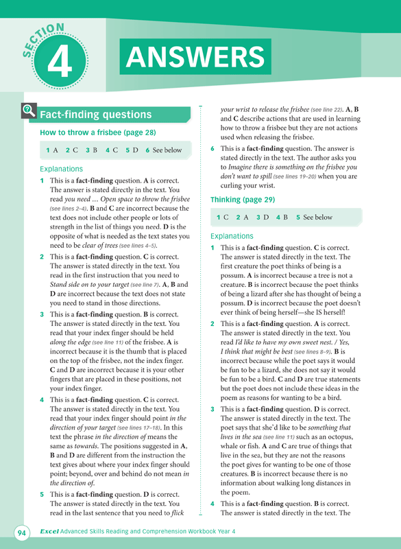 Excel Advanced Skills Reading and Comprehension Workbook