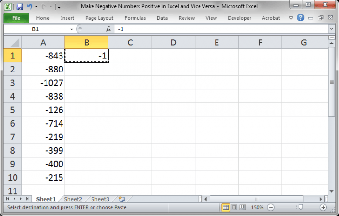 Change Negative To Positive Number In Excel How To