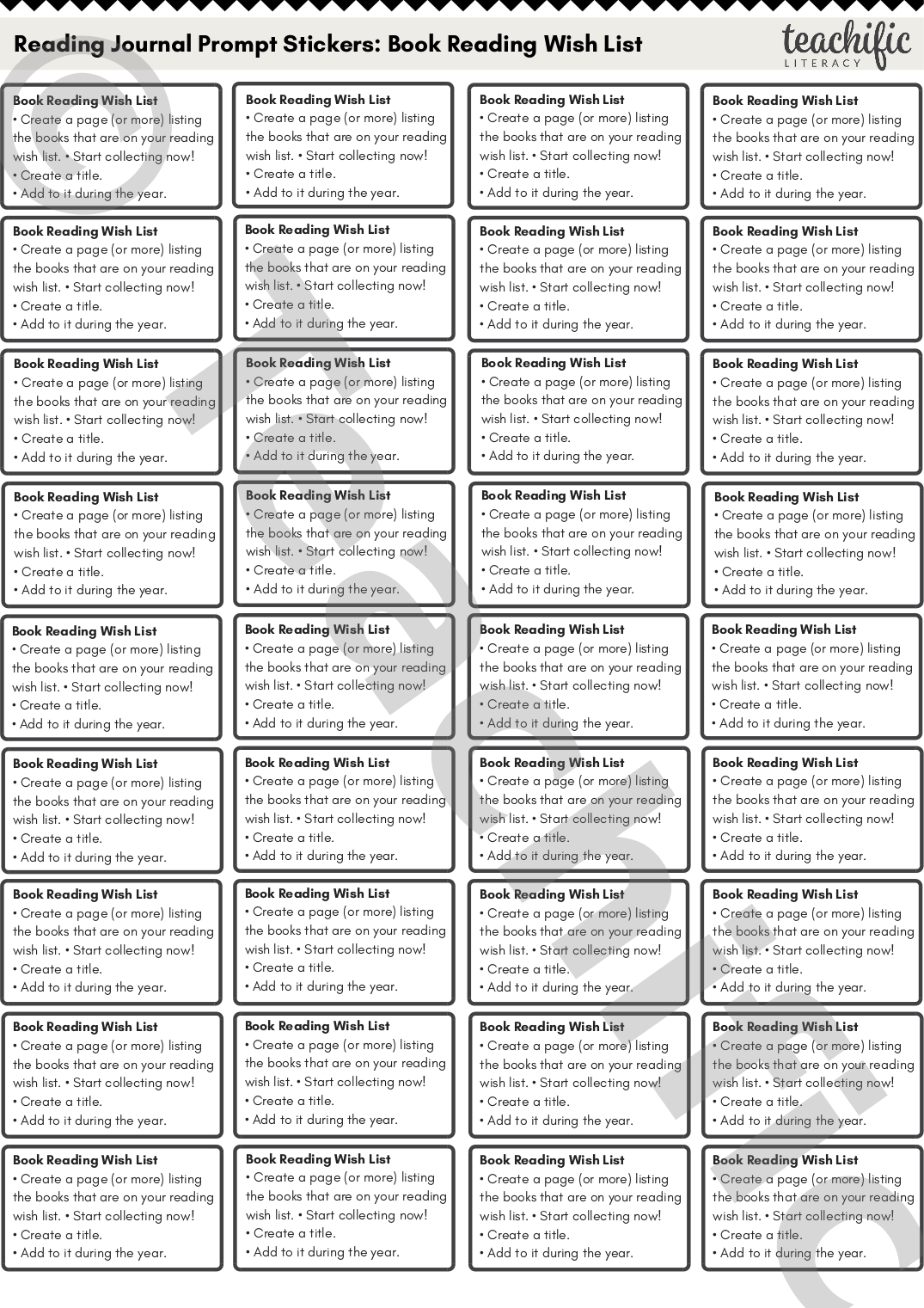 Reading Journal Prompts Book Reading Wish List Teachific