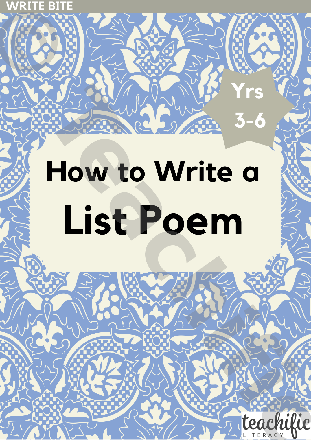 How to Write a List Poem, Yrs 36 Teachific