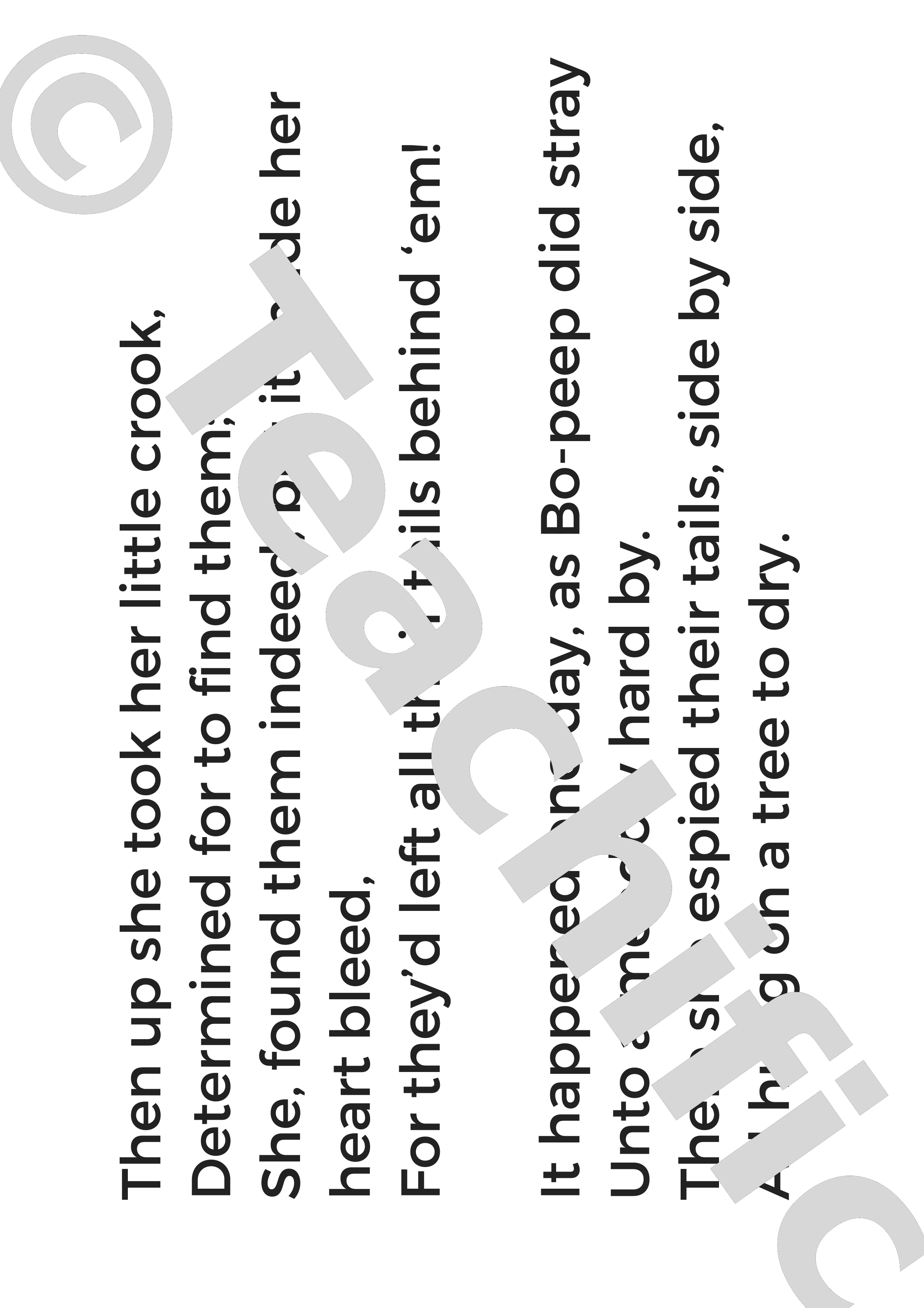 Poems Little BoPeep, K2 Teachific