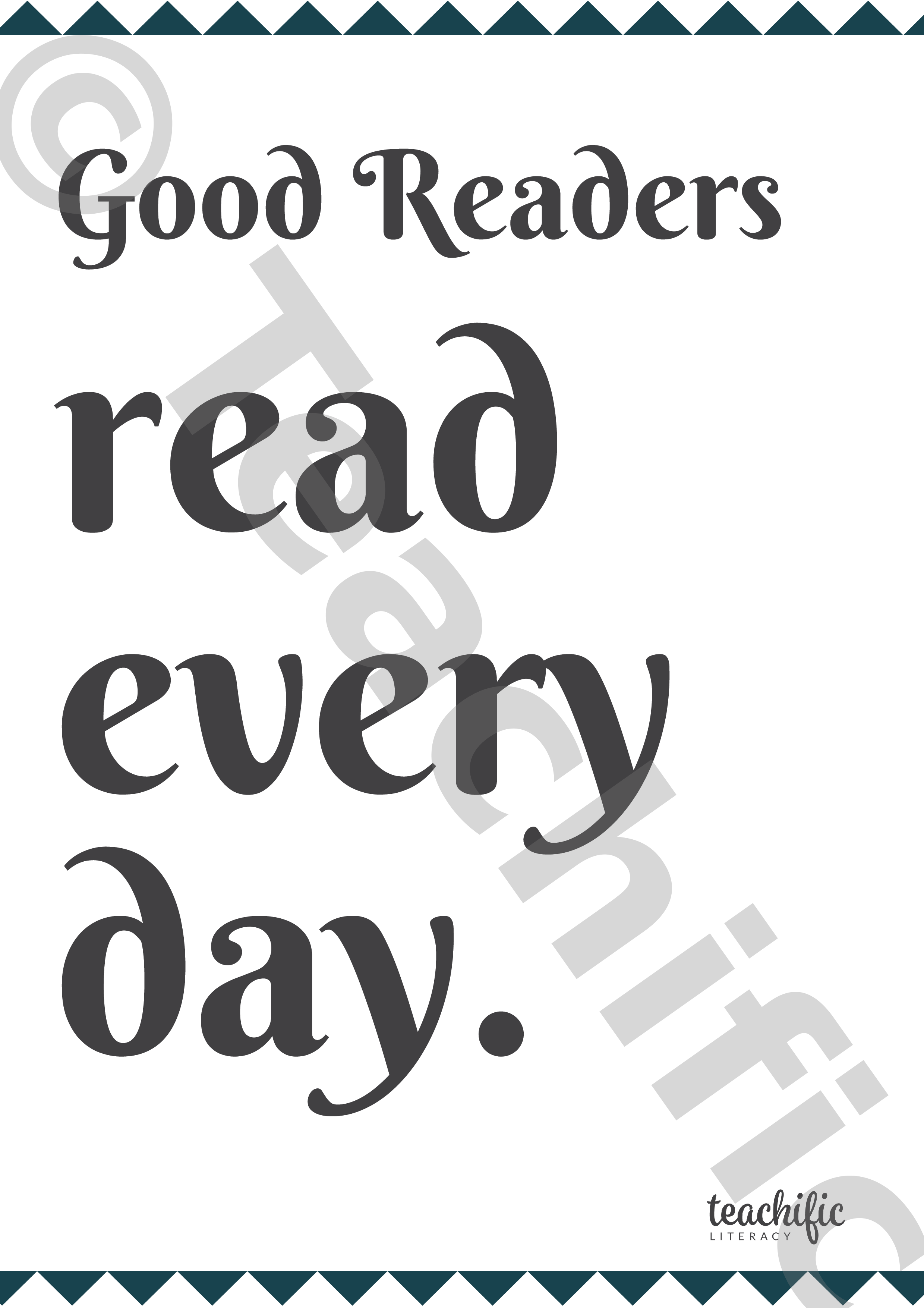 Reading Tools Good Reader Posters Set 4 Teachific