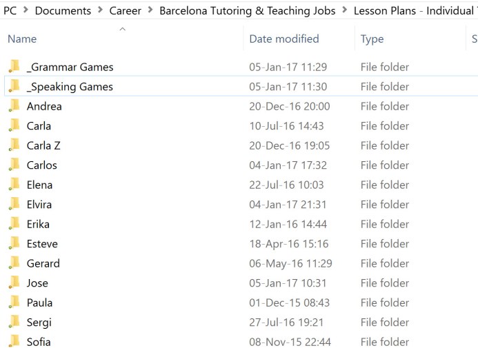 Tutor Organization Folders