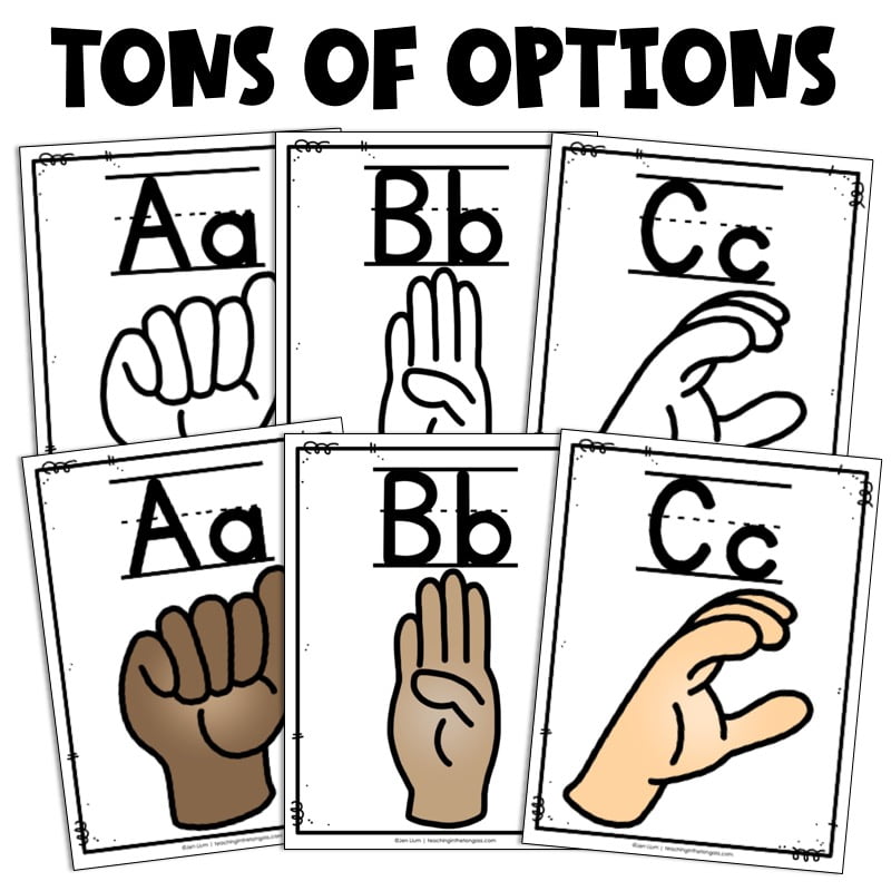 ASL Alphabet Bulletin Board American Sign Language Poster