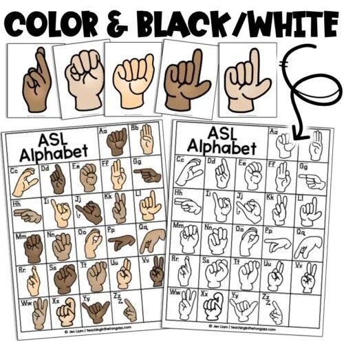 ASL Alphabet Bulletin Board American Sign Language Poster