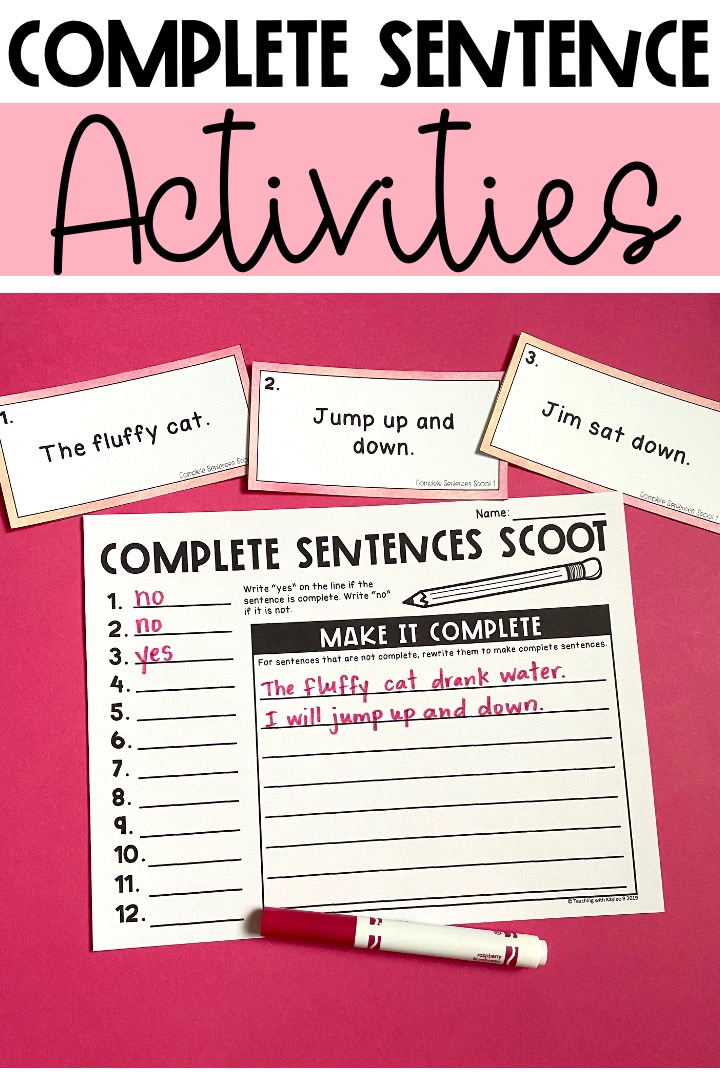 The Best Complete Sentences Anchor Chart to Help Young Students