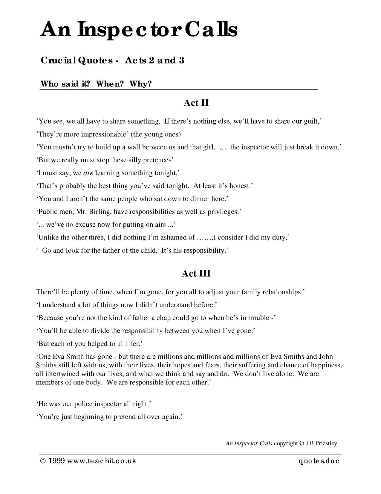An Inspector Calls by J.B. Priestley search results
