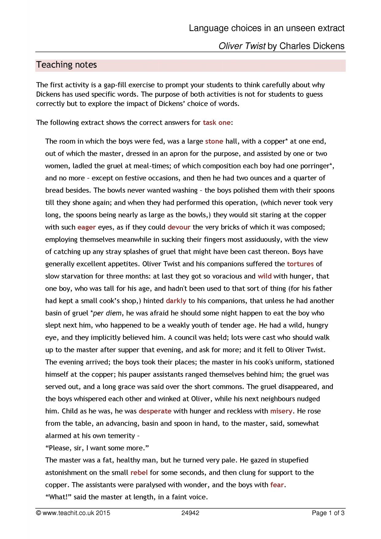 Teachit Reading fiction