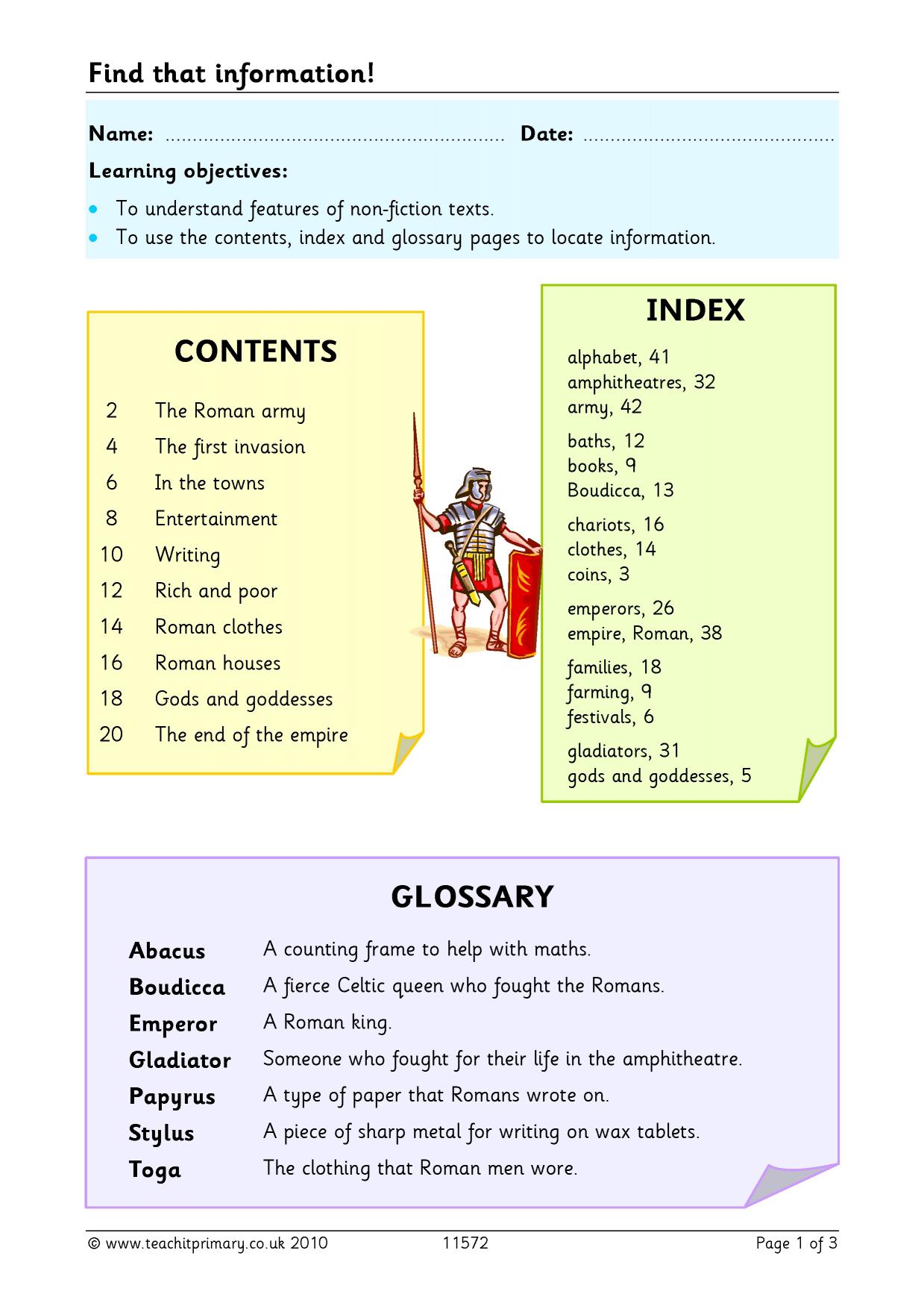 Find that information KS2 nonchronological report Teachit