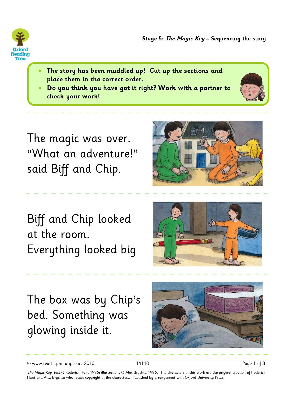 The Magic Key story sequencing KS1 English Teachit