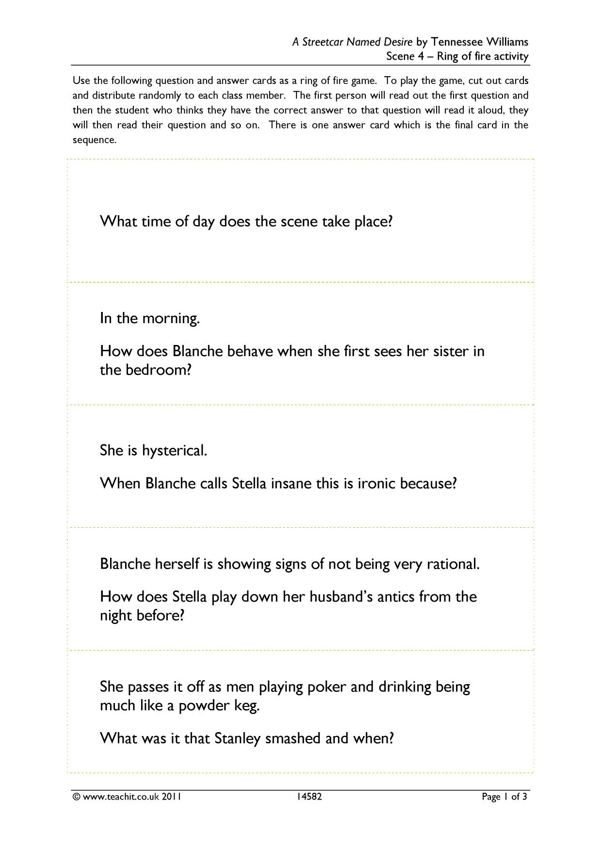 Ring of fire starter game Learning check for Scene 4 events A