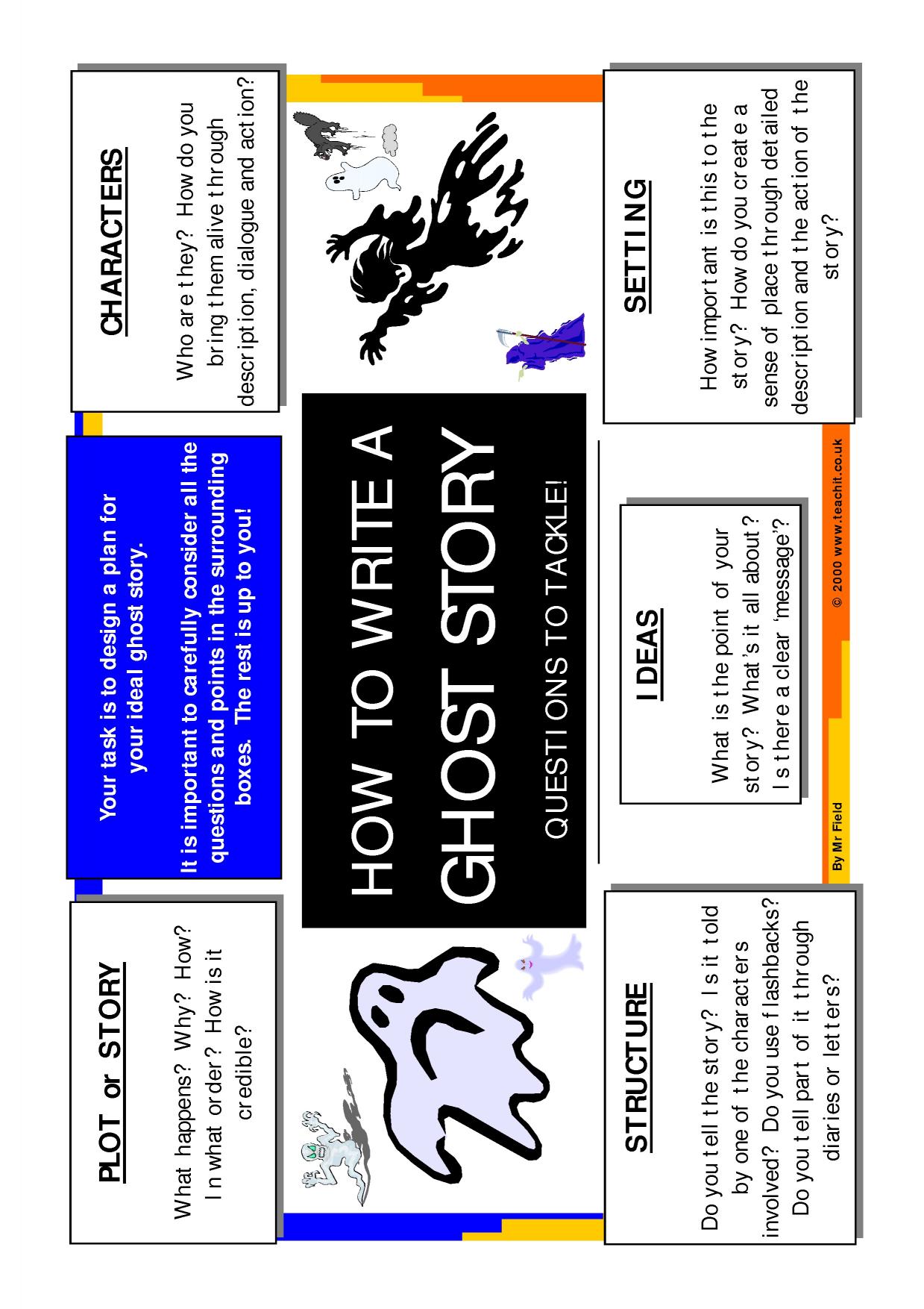 Planning sheet for story writing KS3 English Teachit