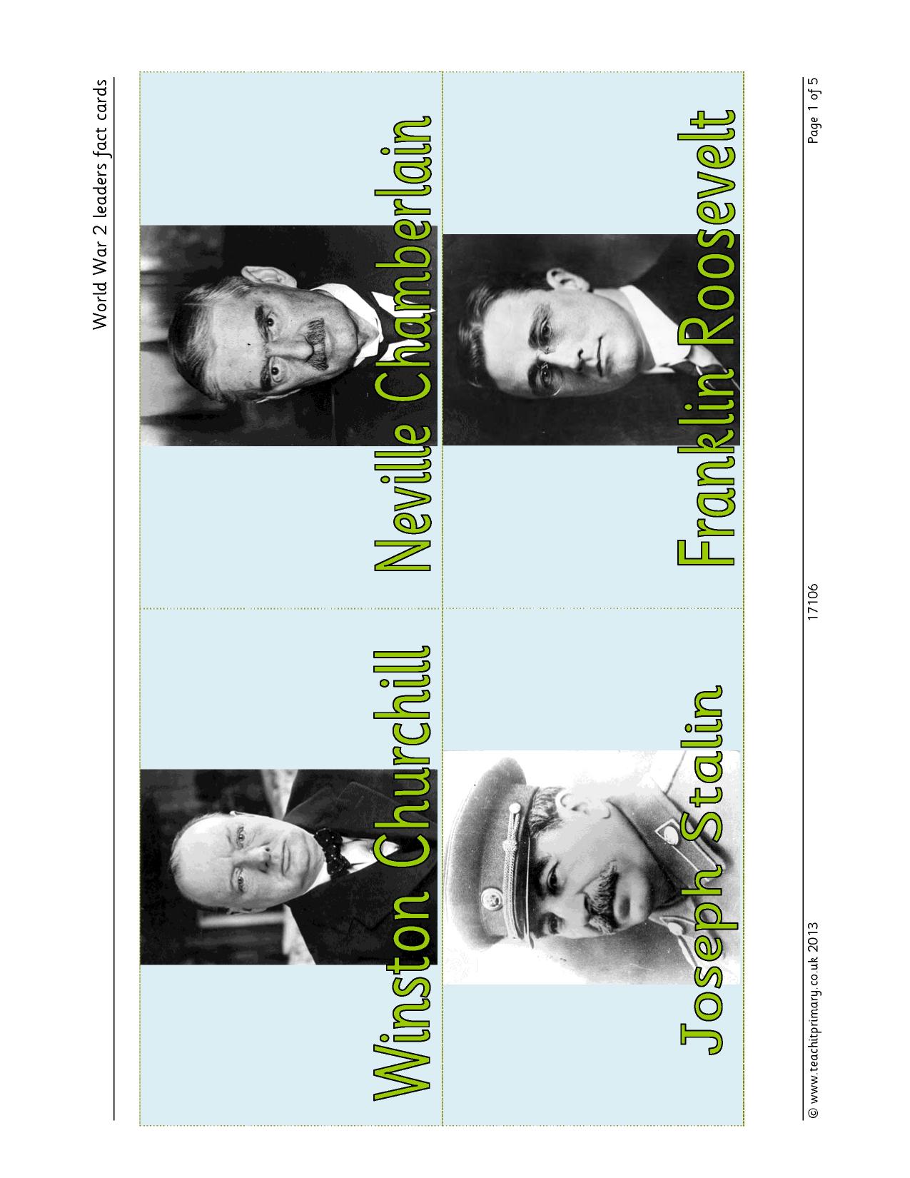 WW2 leaders History KS2 World War II Teachit
