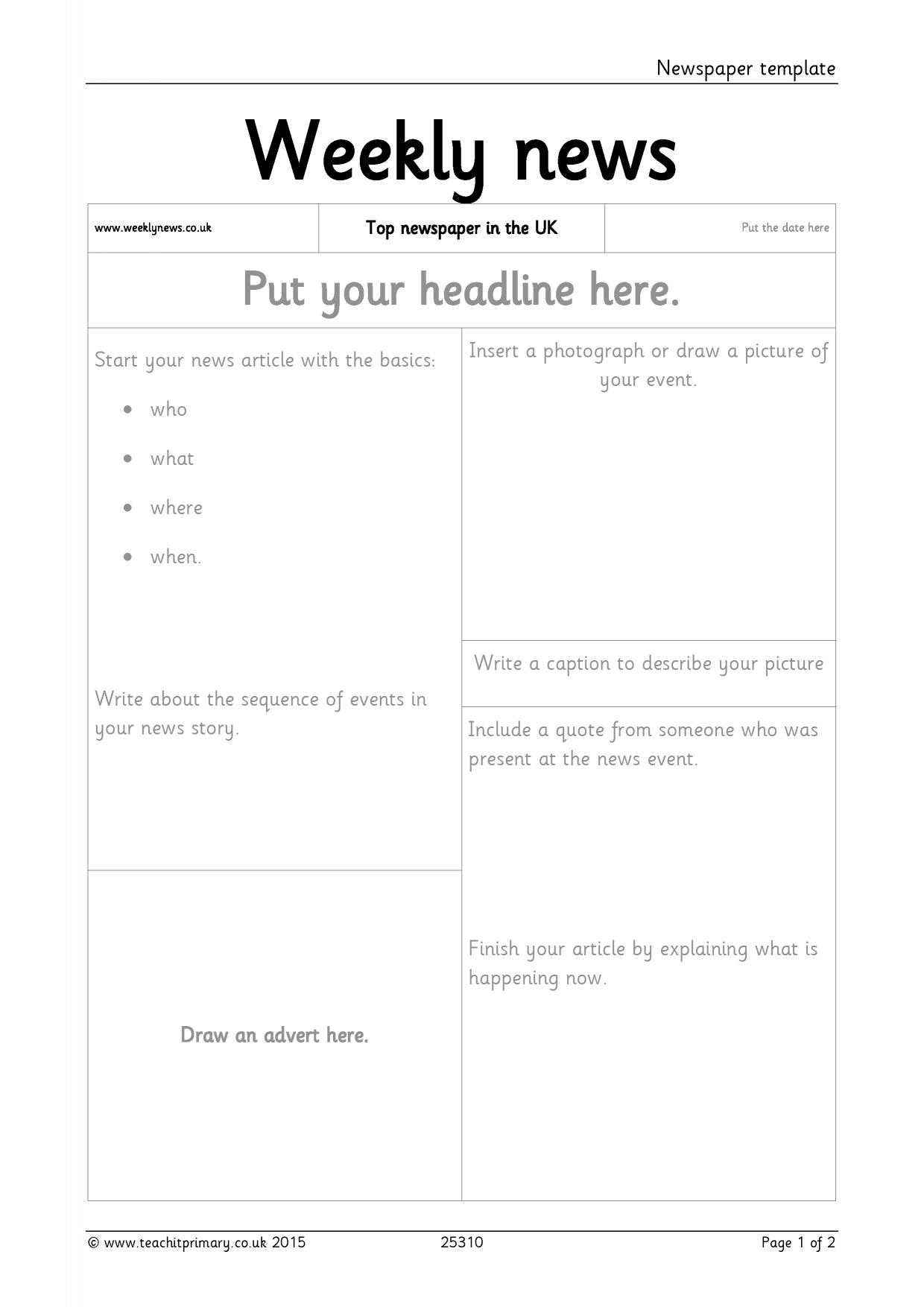 Newspaper template