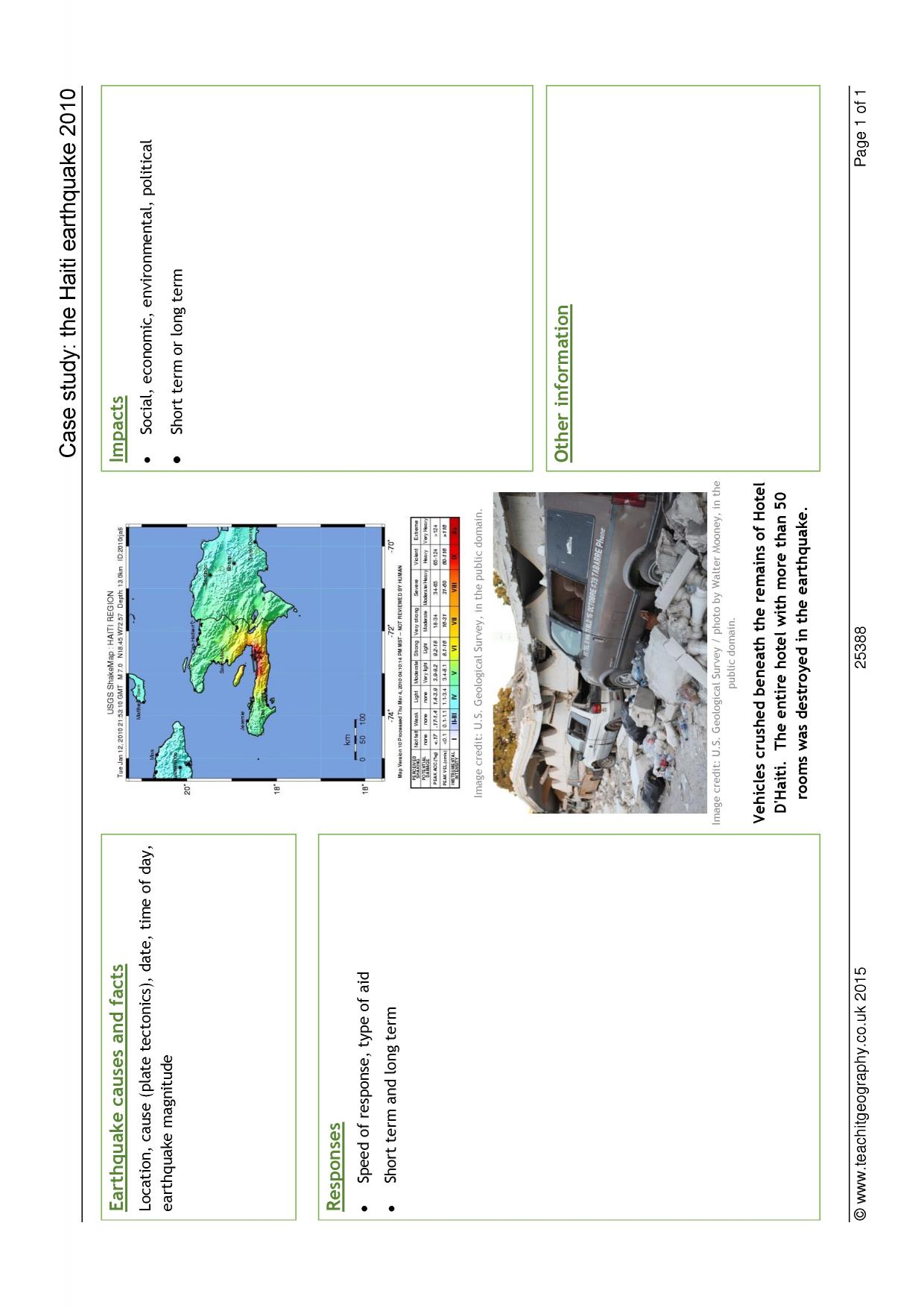 Case study template the Haiti earthquake 2010