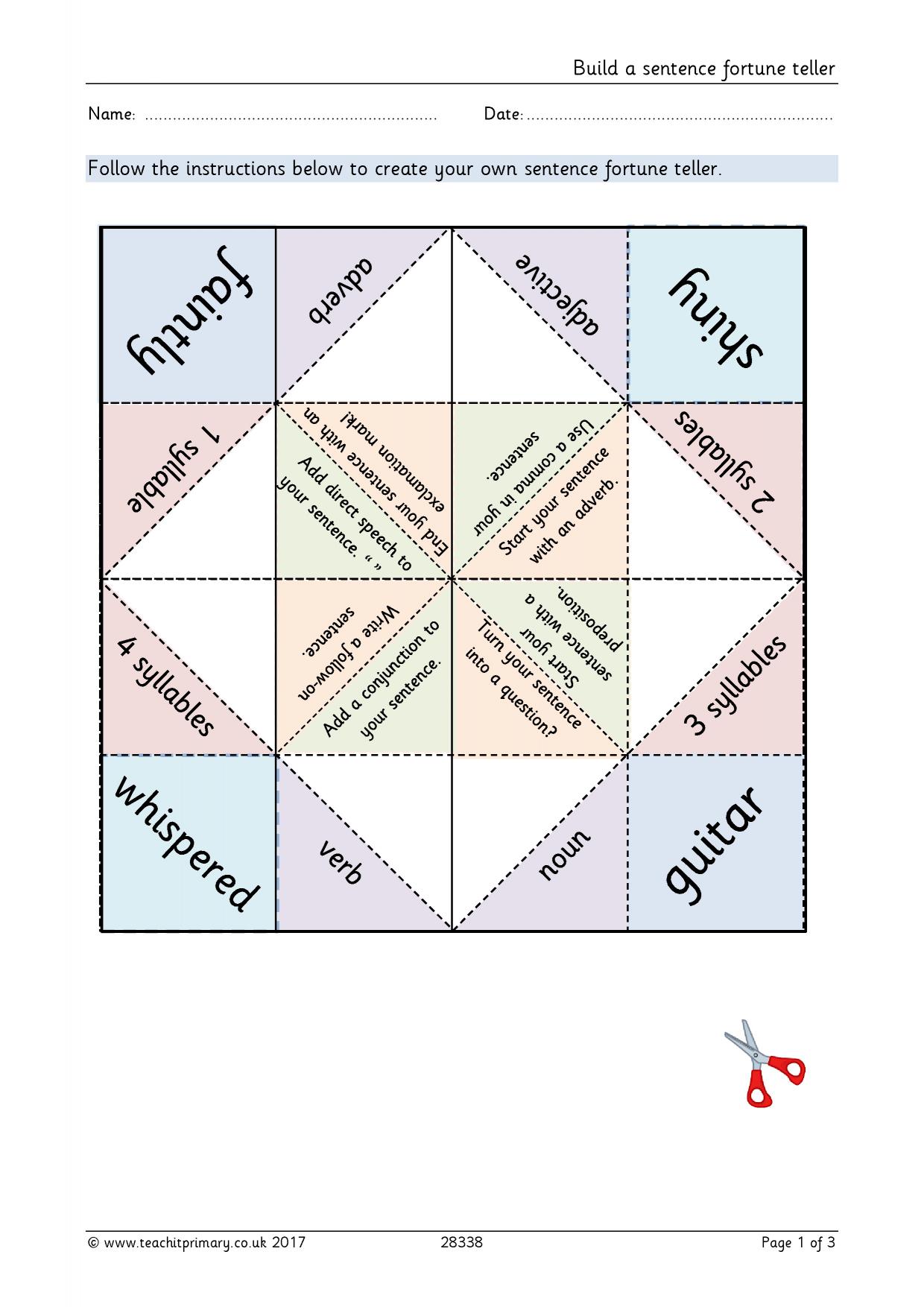 Build a sentence Writing KS2 English Teachit