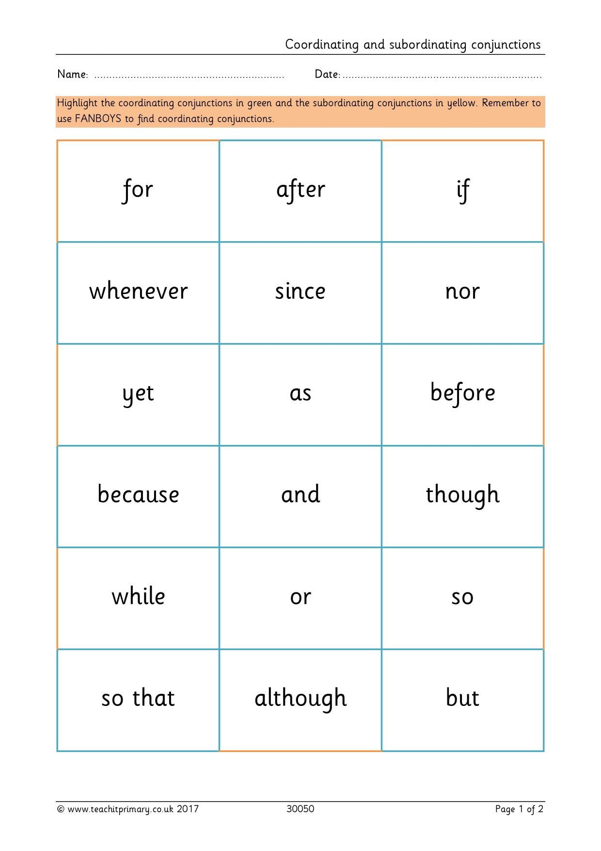 Coordinating and subordinating conjunctions | Grammar | KS2 | Teachit