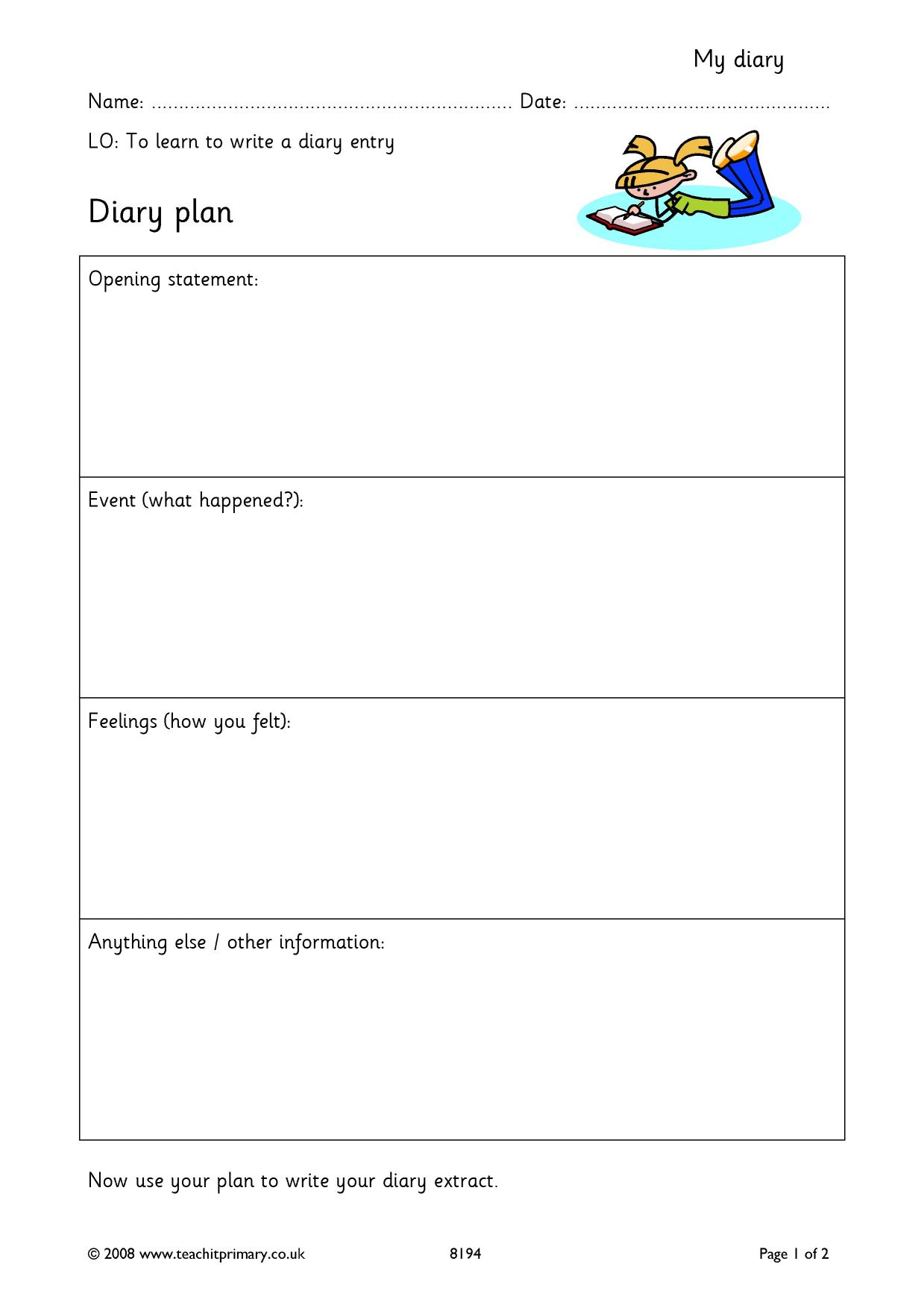 Diaries KS2 English Text types Teachit