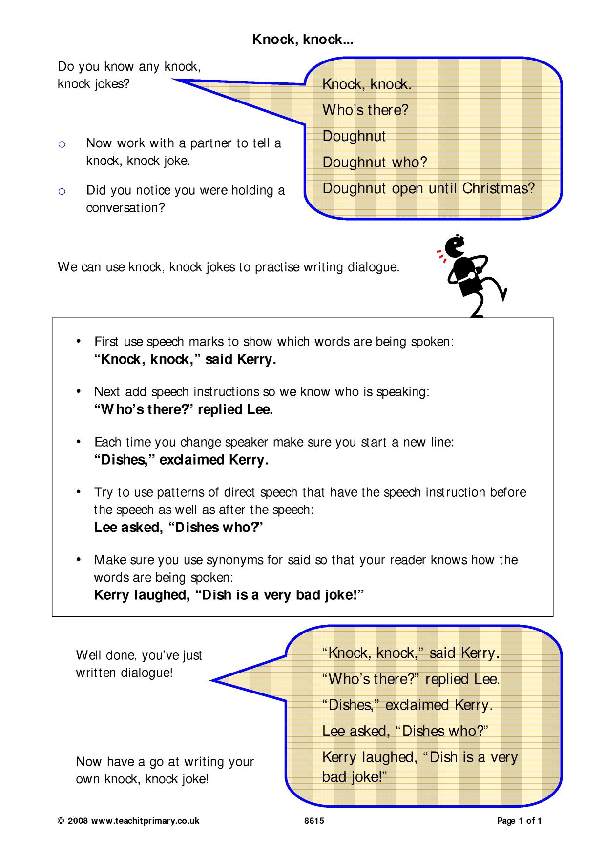 Writing direct speech KS2 English Punctuation Teachit