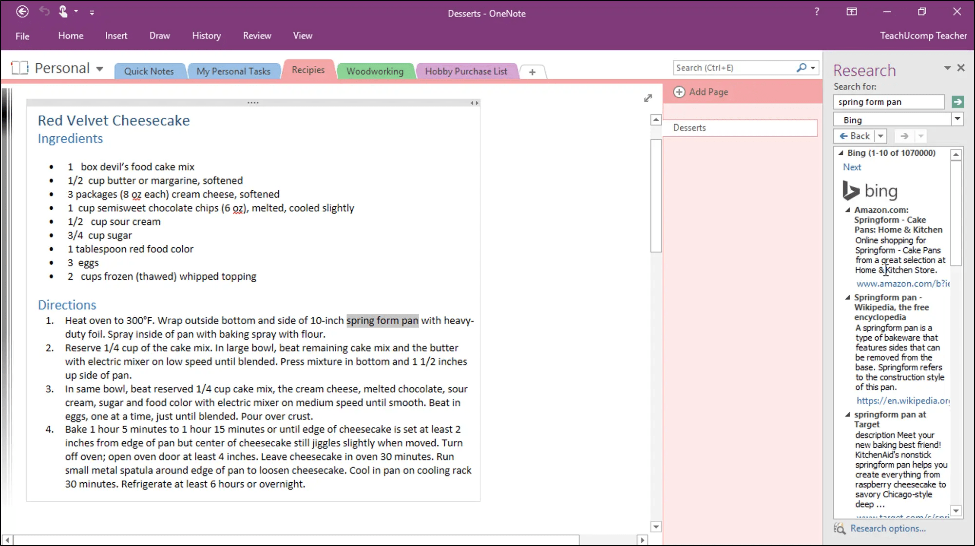 The Research Pane in OneNote Instructions Inc
