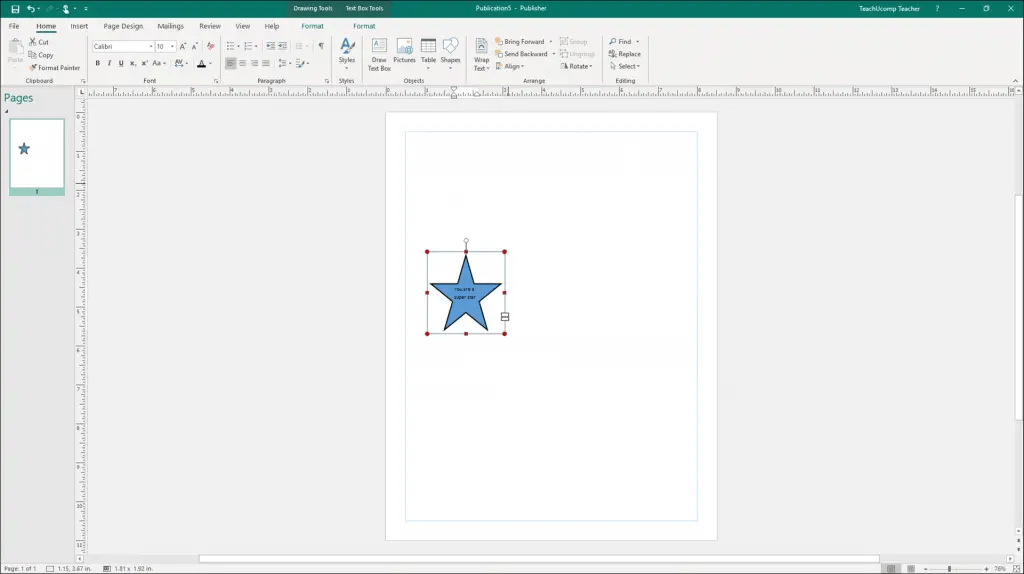 Add Text to Shapes in Publisher Instructions and Video Lesson