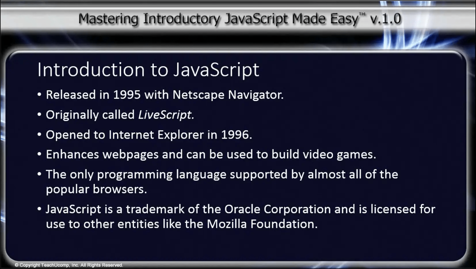 Introduction to JavaScript Tutorial Inc.