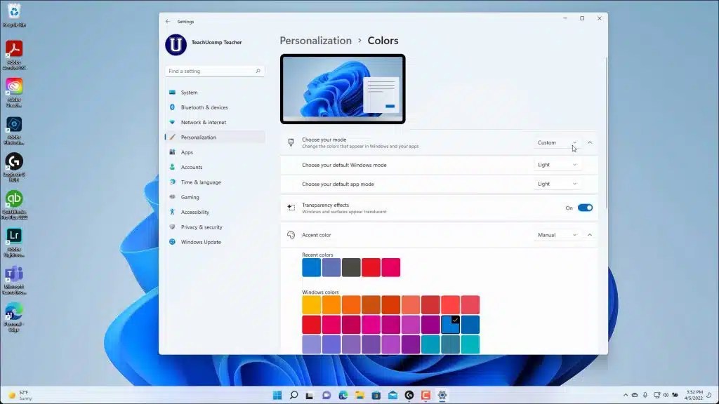 How to Change Colors in Windows 11 Instructions