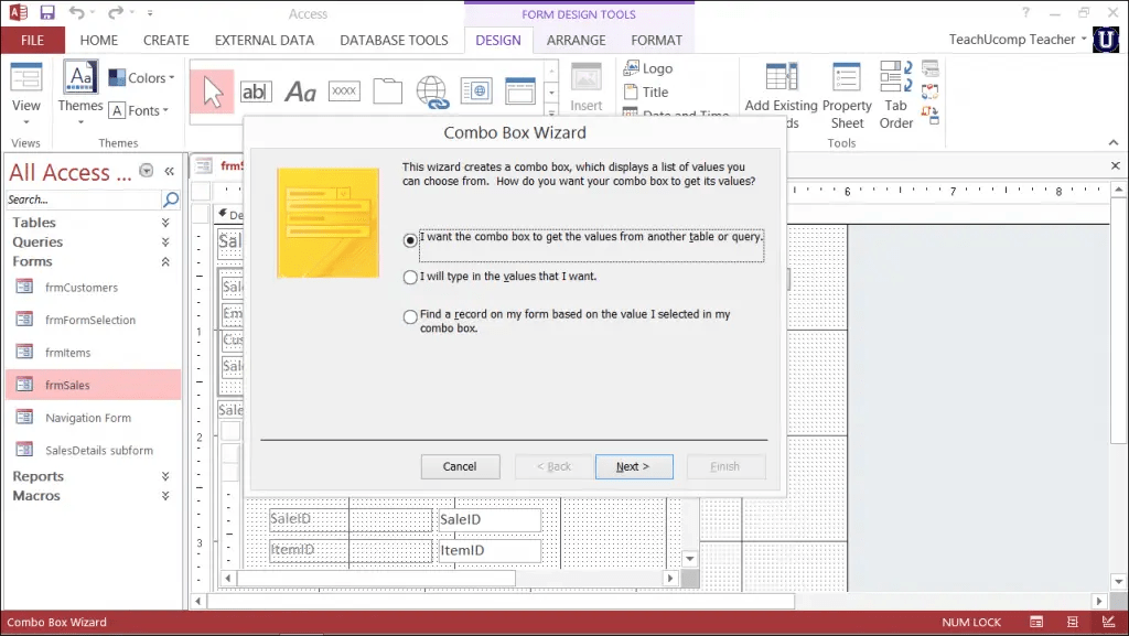 Combo Box Controls in Access Tutorial Inc.